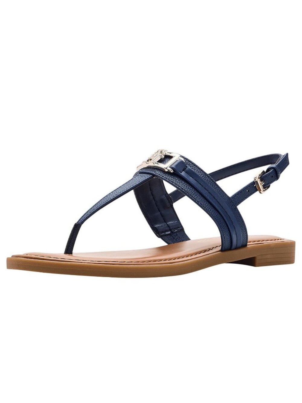 NWT Tommy Hilfiger Womens Cruman Emblem Sandals TWCRUMAN Dark Blue 6.5M